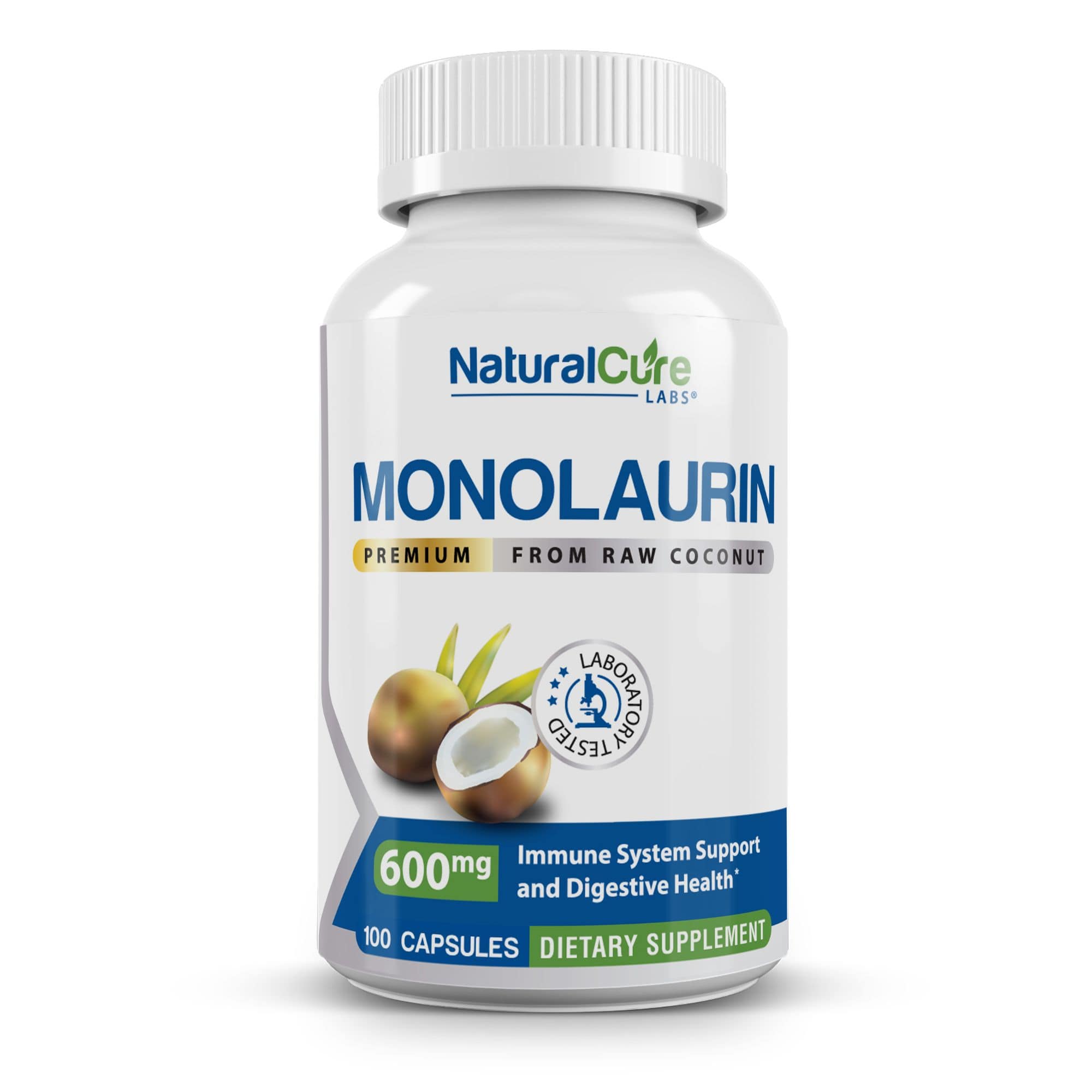 Natural Cure Labs Premium Monolaurin 600mg bottle