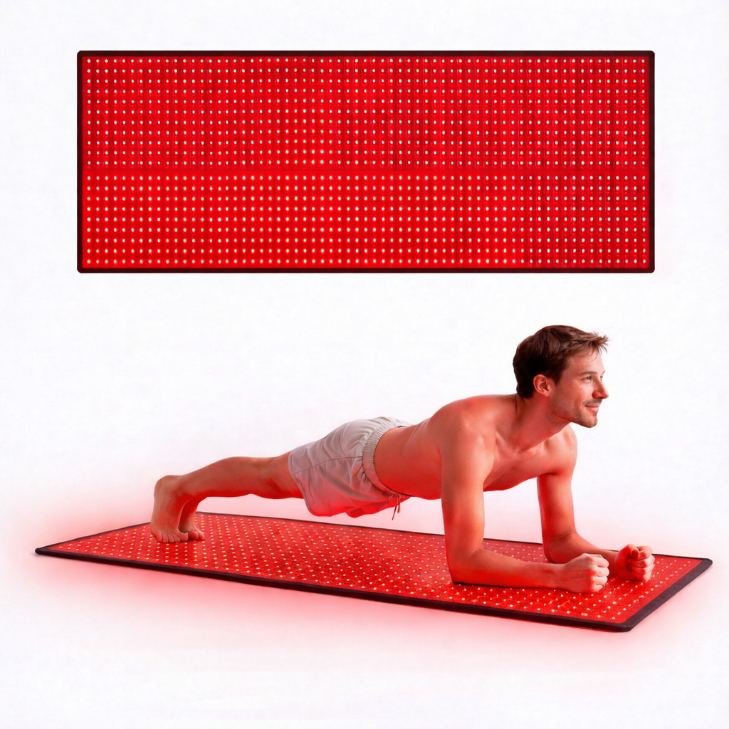 Nuvio Red Light Therapy Mat in use at home