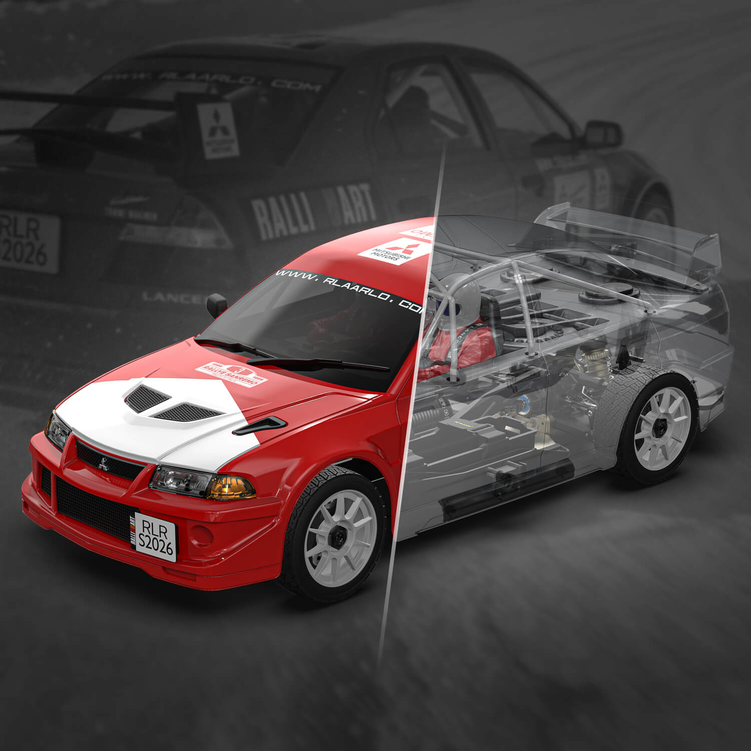 Officially licensed Mitsubishi EVO 6.5 TME body shell